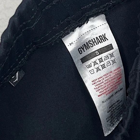 Gymshark Stretchy Waistband Logo Leggings Black White Gym Workout Yoga Small - Picture 7 of 8